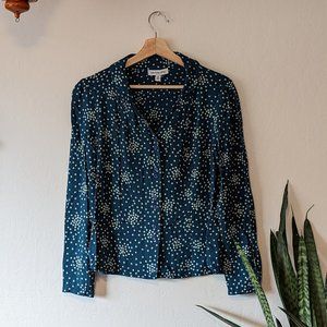 Emily and Fin Elspeth vintage teal star print blouse